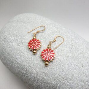 Enamel Daisy Flower earrings